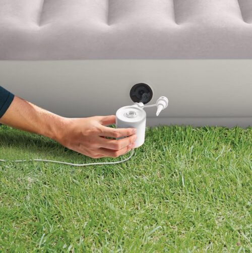 Intex Dura-Beam Standard Prestige Mid-Rise Air Mattress: Fiber-Tech – Twin Size – Quickfill USB Air Pump - Image 2