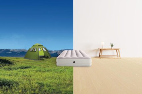 Intex Dura-Beam Standard Prestige Mid-Rise Air Mattress: Fiber-Tech – Twin Size – Quickfill USB Air Pump - Image 4