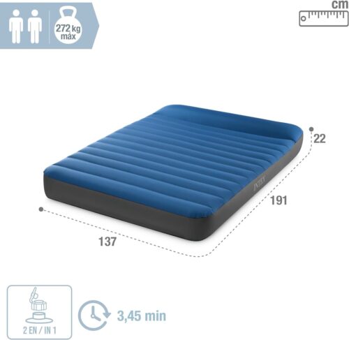 Intex Full Dura-Beam Premaire Camping Mattress w/ USB150, Inflated Size: 1.37m x 1.91m x 22cm